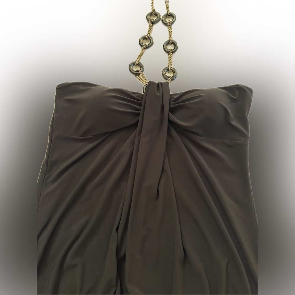 Studio Y Black Halter Top w/ Chain and Bead Accents - Picture 6 of 8